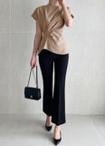 Want Me Short Sleeve Shirring Bendable Blouse