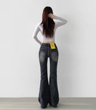 Pelvic Pad Slim Span Bootcut Denim Pants