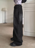 [MADE] Volkin Back Point Vizo Washing Long Wide Dark Denim Pants
