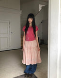 Kissing Stripe Midi Skirt