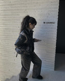 Kawa washed denim wide pants