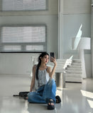 Portina Damage Wide Denim Pants
