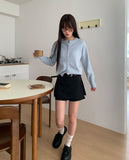 Burm Big Bean Button Round Neck Long Sleeve Knit Cardigan