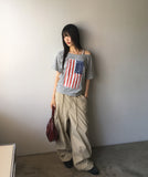 Jeje cargo string two-way wide pants