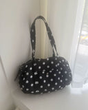 Pidil Dot Button Nylon Shoulder Bag