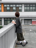 [unisex] Steel Camo Cargo Banding Bermuda Pants