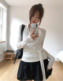 Corinne Halter Layered Strap Long Sleeve