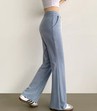 Back Embroidery Point Semi Bootcut Banding Pants