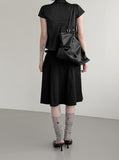 Cotton Gored Flare Midi Skirt