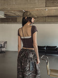 Military Snap Wide Bermuda Pants