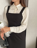 [Jewelry set] Pire Shirring Collar Blouse