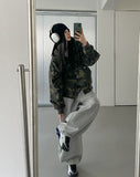 Camo Stud Pocket Two Way Hood Zip-Up