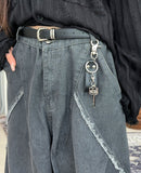 Cabello cutting line denim pants