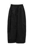 Boxy Pleated Cotton Balloon Long Skirt