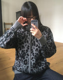 Dotty Leopard Knit Zip-Up