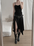 Beuhen unbalance slit skirt