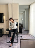 Berge semi straight fit banded cotton pants