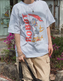 Light Robot Printing Short Sleeve T-shirt