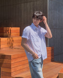 Minimal One-Pocket Roll-Up Short-Sleeve Shirt