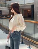 Lamang Frill Lace Puff Blouse