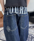 Dape embroidered fly denim pants