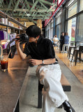 Cable knit short sleeve half zip up ver