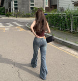 Slim Low-Rise Lightweight Semi Long Bootcut Denim Pants