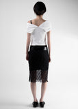 Wrinkle Cross Up Off Shoulder T