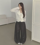 4-season Non-fade Raw Balloon Wide Jogger Banding Pants