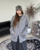 Eldin Hairy Knit Zip-Up