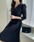 Miles Shirring Wrap Flare One Piece