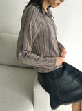 [MADE] Dough Vintage Stripe Lace Slim Shirt