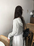 Groo Punching Stripe Knit Hood Zip-Up