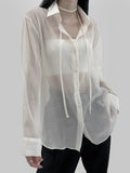 Wilbeu Choker See-Through Shirt