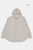 Flannel hooded over check shirt