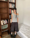Anzo Stripe Off-Shoulder Short Sleeve T-Shirt