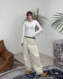 Harkin Pintuck Curved Cotton Pants
