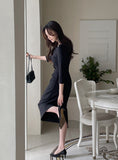 Laibis Drape Shirred H-Line One Piece
