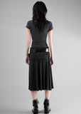 Cutout punching midi skirt