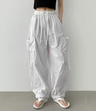Nylon Rusting Side Ribbon Balloon Jogger Banding Pants