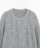 Puden Hairy Wool Cable Crop Knit