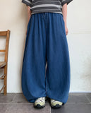 Celmo Summer Cool Banding Denim Wide Pants