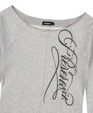 CUT OUT PRESENT OFF SHOULDER TEE