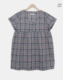 Selmin Check Short Sleeve One Piece