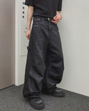 Cozy Stud Coating Wide Pants