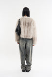 Mio non-closing open fur jacket