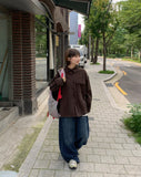 Gelott Stripe Carpenter Denim Balloon Wide Pants