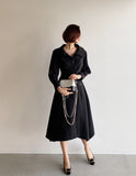 Giella Diagonal Button Flare One Piece