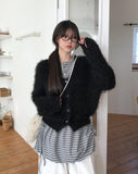 Chewy Shearling Fur Toggle Crossbody Bag