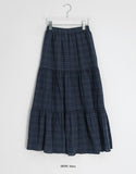 Konomi Check Banding Long Skirt